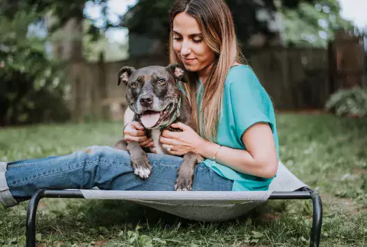 photo of Kara Montalbano holding dog